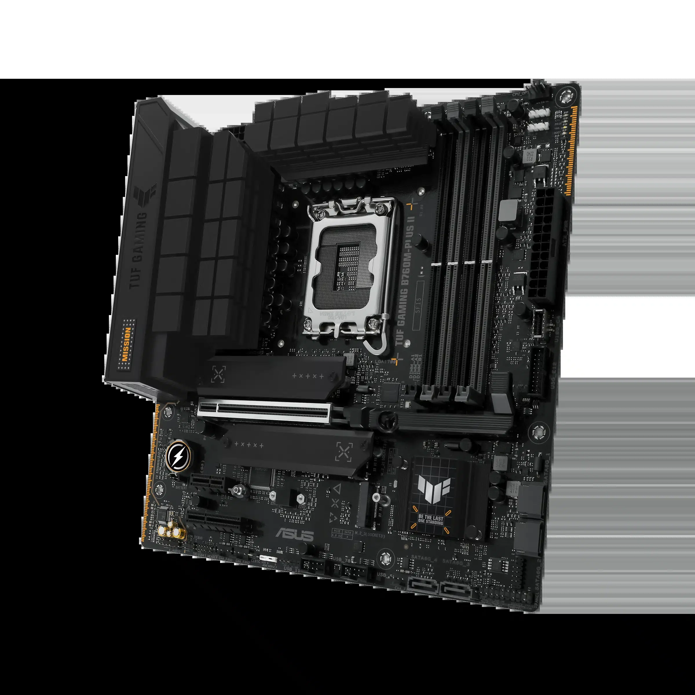 ASUS TUF GAMING B760M-PLUS II (mATX, LGA1700, Intel B760, 4x DDR5 7800+MHz, 1x PCIe 5.0 x16, 3x M.2, 4x SATA, 2.5GbE, 8x USB Rear, HDMI, DP)