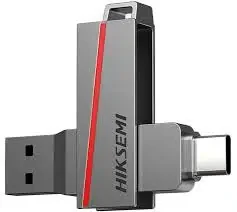 USB Flash HIKVISION HIKSEMI 64GB E307C Silver USB 3.2 TypeA & TypeC, Read up: 130 Mb/s, Write up:45 Mb/s