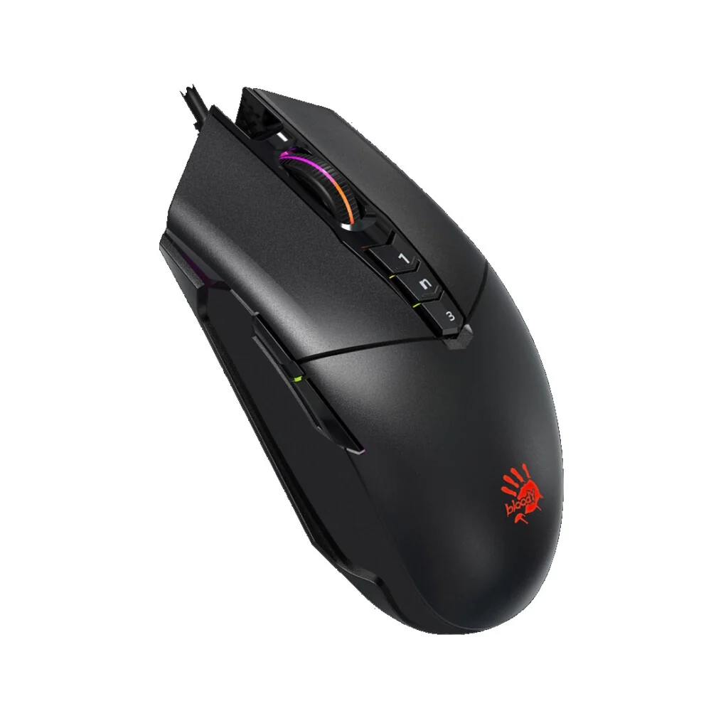 A4TECH BLOODY P91S RGB GAMING MOUSE STONE BLACK METAL FEET ACTIVE USB BLACK