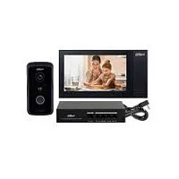 Комплект IP видеодомофона Dahua DHI-KTP02 (вызывная панель DHI-VTO2111D-P-S2 + монитор DHI-VTH2421FB-P + РОЕ коммутатор DH-PFS3005-4ET-36)