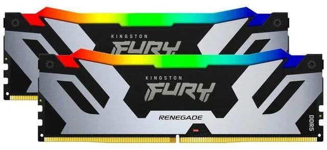 DDR5 64GB (2x32GB) PC-51200 (6400MHz) KINGSTON FURY RENEGADE RGB XMP KF564C32RSAK2-64