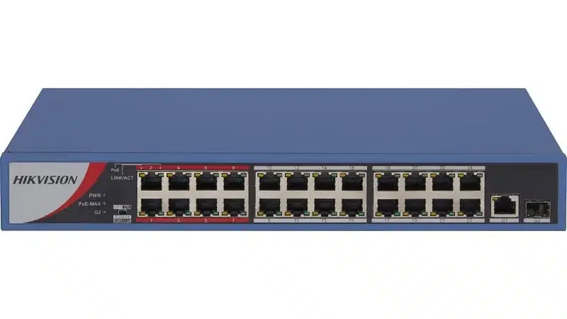 HUB Switch HIKVISION DS-3E0326P-E/M(B)24x100MbpsPoE,1x1000Mbps,1x1000 SFP,PoE budget:230W Metal