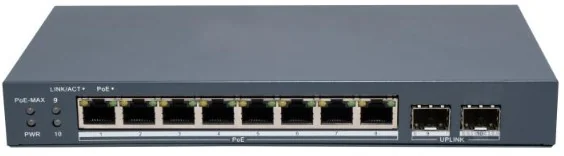 HUB Switch HIKVISION DS-3E1510P-EI/M-8P2F SMART 8x1000Mbps PoE,2xSFP,PoE budget:80W Metal