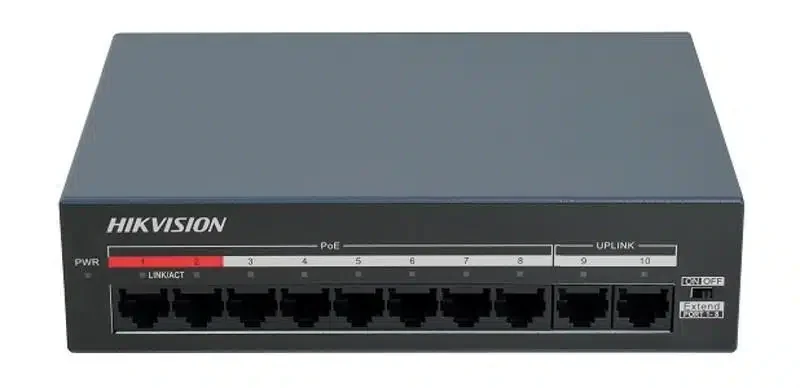 HUB Switch HIKVISION DS-XS10-P 8x10/100Mbps PoE,2x100Mbpc,PoE budget:60W Metal