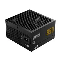 Блок питания 850W Aerocool SMART G1 850,850W, ATX, 80 PLUS Gold, 20+4 pin, 8pin, 4+4pin,8*Sata, 6*Molex, 6*PCI-E 6+2 pin, Модульный, Вентилятор 13.5см, Кабель питания, Чёрный