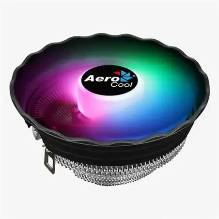 Кулер для процессора Aerocool Air Frost Plus FRGB 3P, Intel 1700/1200/115x/775 AMD AM4/AM3+/AM3/AM2+/AM2/FM2/FM1,110W,120мм FRGB,1500±10% об/м, 55.1CFM, 24.2dBA, 3pin, 124х124х70мм, Серебристо-Черный
