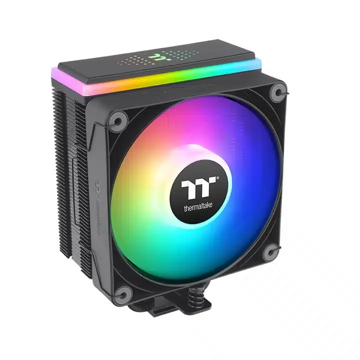 Кулер для процессора Thermaltake ASTRIA 200 ARGB CPU Intel LGA 2066, 201, 1851, 1700,1200,1156,115x и AMD AM5, AM5,TDP 210W,120мм вентилятор,500-1800 об.мин, 4pin,65 CFM,26.8 dB(A),124x93x160мм, 4 теплотрубки, Серебристый [CL-P119-AL12SW-A]