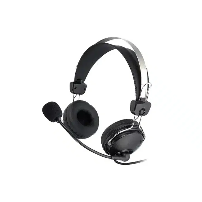 Наушники с микрофоном A4Tech HS-7P, Black, 20-20000Ghz, 97dB, 2 x mini jack 3.5 mm, 40mm, 2.5m, Mic (крепление микрофона подвижное)