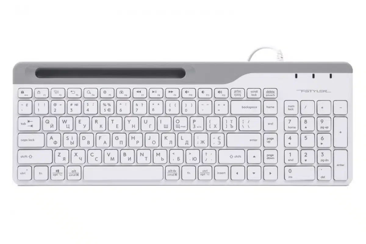 Клавиатура A4tech Fstyler FK25 White USB Type-A, мембранная, 103 кл, белый, серый