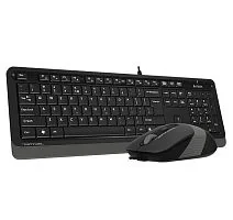 Клавиатура+мышь A4Tech Fstyler F1010S, Оптическая Мышь, USB, 1600DPI, Длина кабеля 1,5 метра, Анг/Рус, Silent Click FN Multimedia Desktop Set(FK10+FM10S), серый