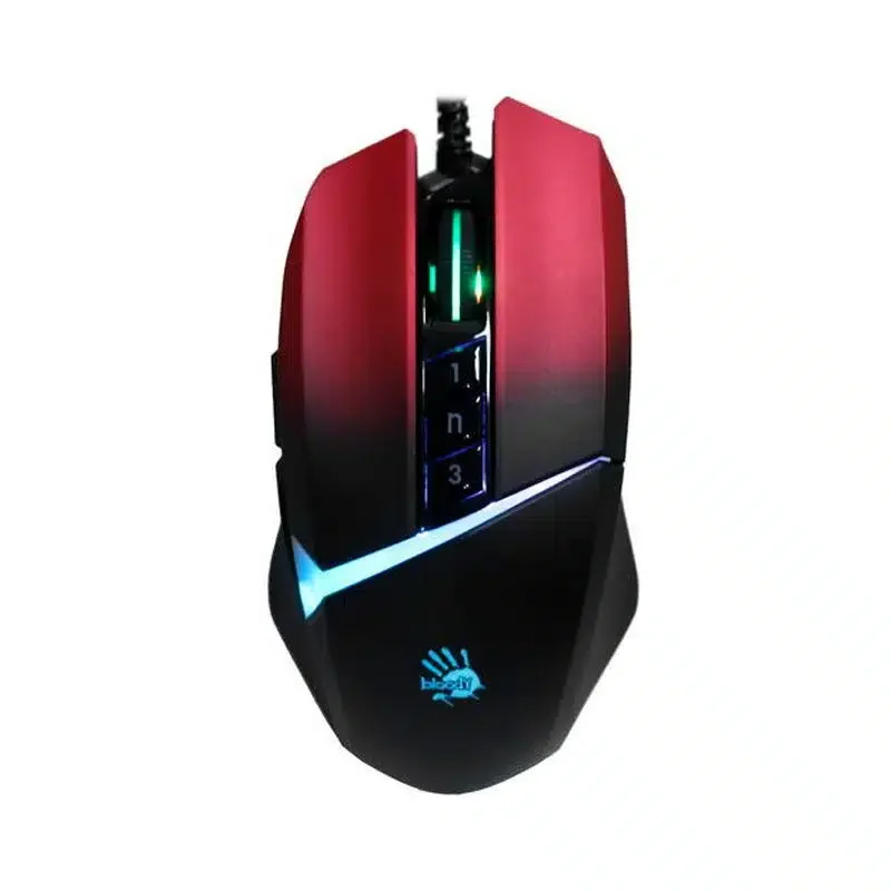 Мышь A4Tech Bloody W60-Max Red, оптическая 10000cpi, USB, RGB, размер: 108х64х35мм.,игровая, проводная, красная/черная