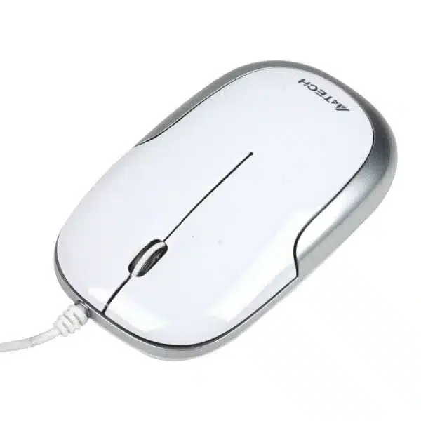 Мышь A4tech N-110-2 WHITE оптическая, светодиодная,1000 dpi, 160см, Holeless Engine, USB, белая