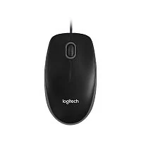 Мышь Logitech B100, оптическая 1000dpi, светодиодная, USB, 3 кнопки, 1.8 м, белая [910-003360]