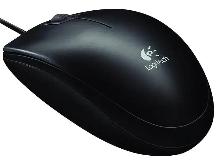 Мышь Logitech B100, оптическая 1000dpi, светодиодная, USB, 3 кнопки, 1.8 м, черная [910-003357]