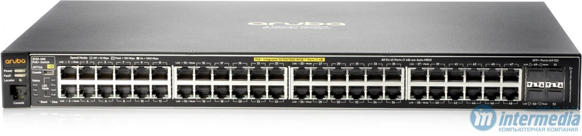 Коммутатор сетевой Aruba 2530 48 ports, 2 1GbE ports, and 2 SFP ports 10/100 Base-T Layer-2 managed Ethernet Switch (J9781A) - T