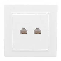 Минск Розетка RJ-45+Phone СП белая EKF Basic