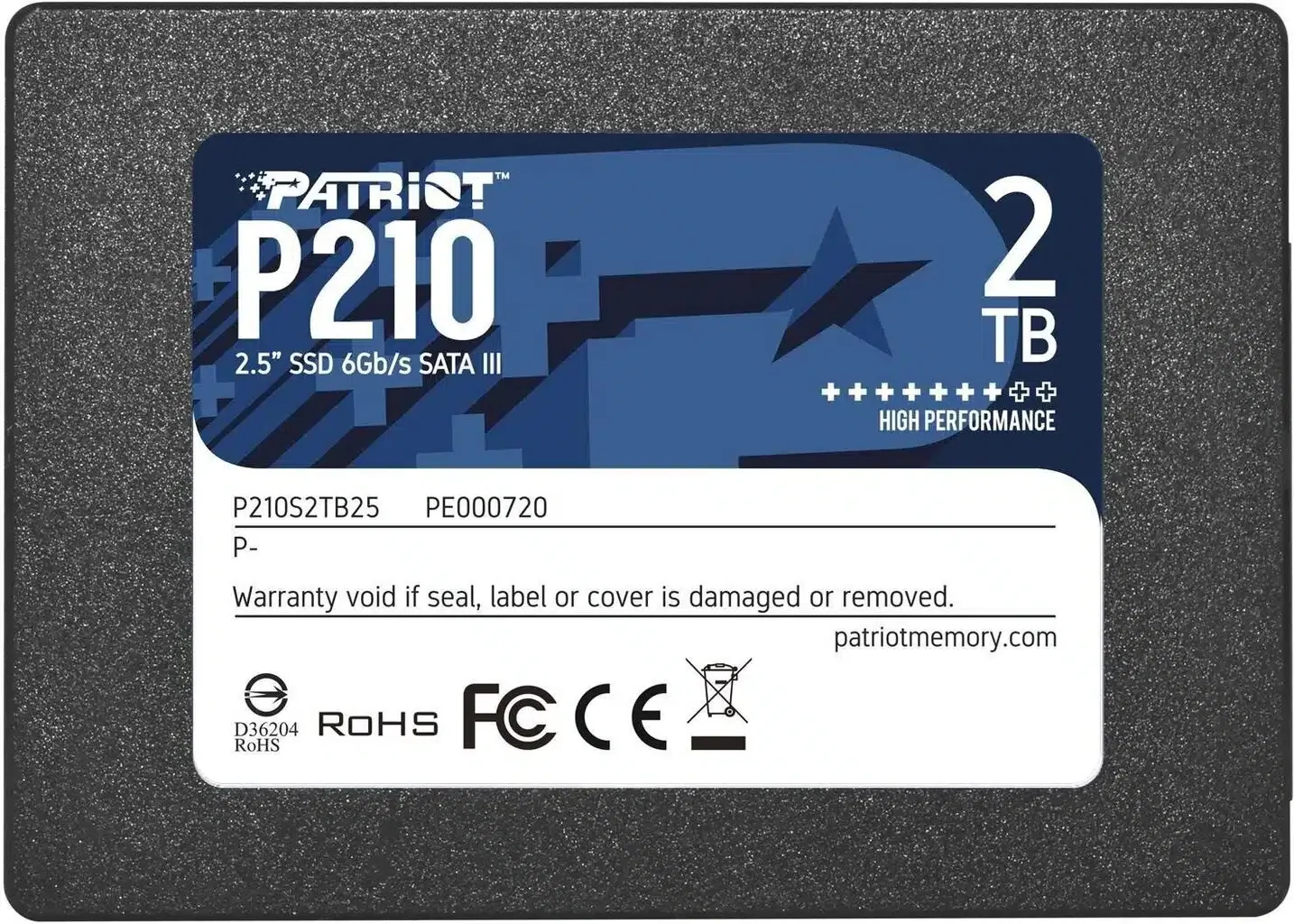 SSD PATRIOT P210 2TB 3D NAND SATAIII 520/430MB