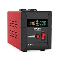 Стабилизатор (AVR) SVC R-2000, 2000ВА/2000Вт, Диапазон работы AVR: 140-260В, Выходное напряжение: 220В +/-7%, Задержка включения, выход 2 шт Shсuko, LCD-дисплей, Защита: от перегрузки, короткого замыкания, повышенной температуры, Чёрно-красный