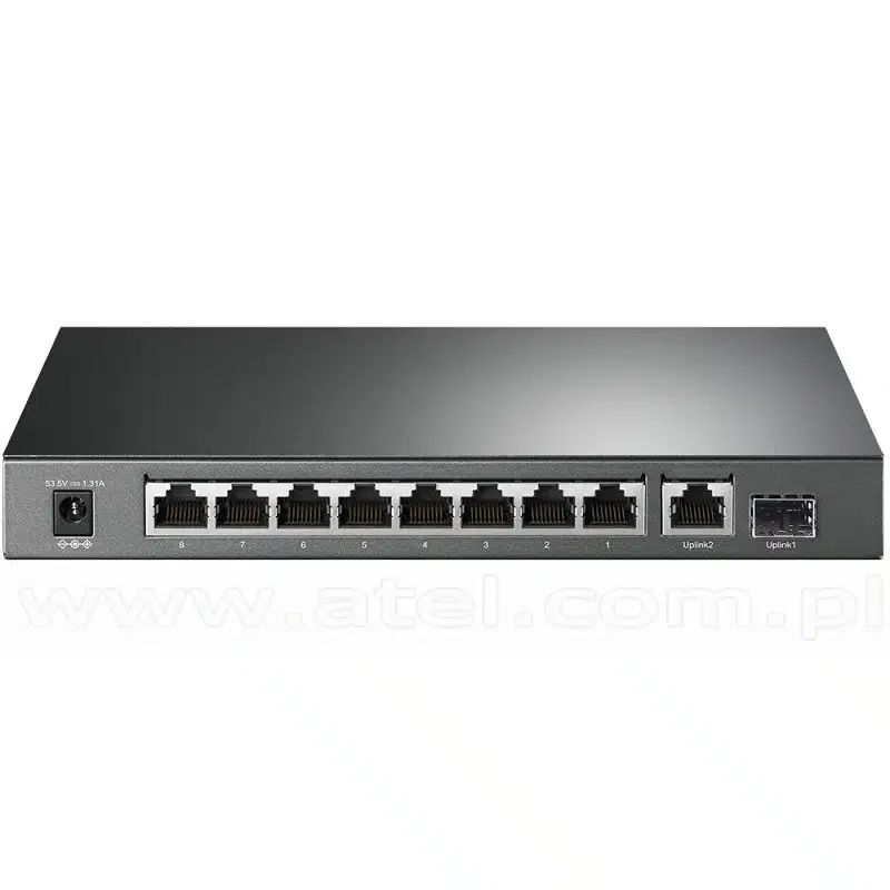 Коммутатор TP-Link TL-SG1210P, настольный неуправляемый, 9 портов 10/100/1000 Мбит/с с разъёмами RJ45, 1 гигабитный порт SFP, 8 портов PoE+
