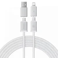 Интерфейсный кабель Baseus Versatile (P10383000211-01), U+C to C+L, 60W, 2m, Белый