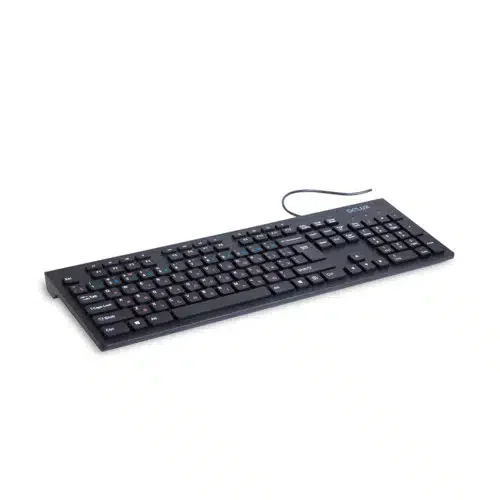 Клавиатура Delux DLK-180UB, USB, Кол-во стандартных клавиш 104, Размер: 439.2 x 141.5 x 25.5 мм., Длина кабеля 1,6 метра, Анг/Рус/Каз, Чёрная