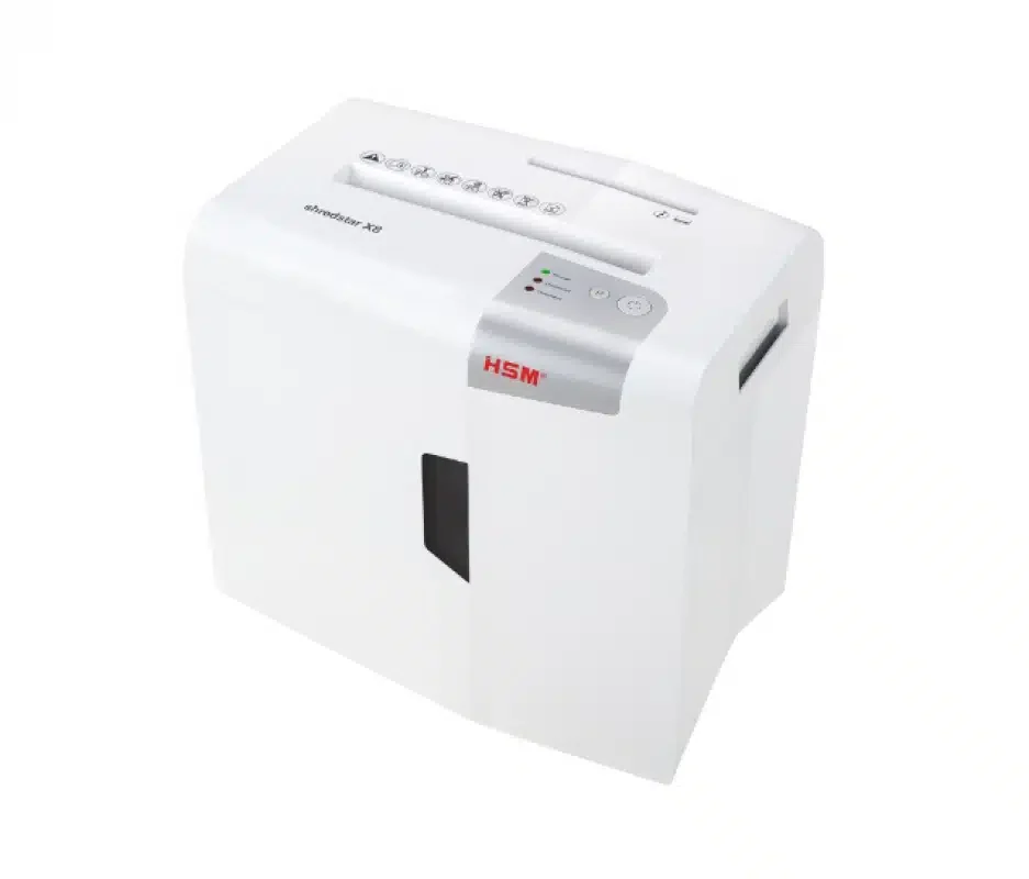 Шредер HSM Shredstar X8, 1044121, фрагмент 4,5x 30мм, P-4, режущая способность 8л, Ёмкость корзины 18л, Уничтожение CD/кредитные карты/Скрепы, белый