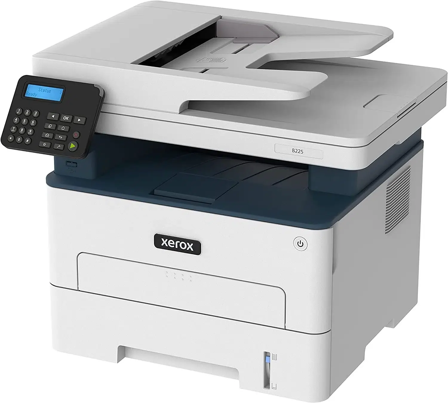 Монохромное МФУ Xerox B225DNI, A4, Лазерное, 34 стр/мин, C/P/S/F, Нагрузка (max) 30K в месяц, 250+1 стр. - емкость лотков подачи, Двухъядерный 1.0 GHz, 512МБ, PCL 5/6, PostScript 3, USB 2.0, Gigabit Ethetnet, Duplex, ADF, Wi-Fi