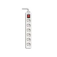 Удлинитель Camelion CMS-116-5M, 10A/250V, 6 розетки, 5 метра, 220-250В, 10А, картонная коробка, белый