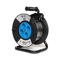 Удлинитель на катушке SVC GS-30M, 4 розетки, 30 метров, 3500W, 240В, 16A, 3x1.5mm², Защита от детей, Чёрный