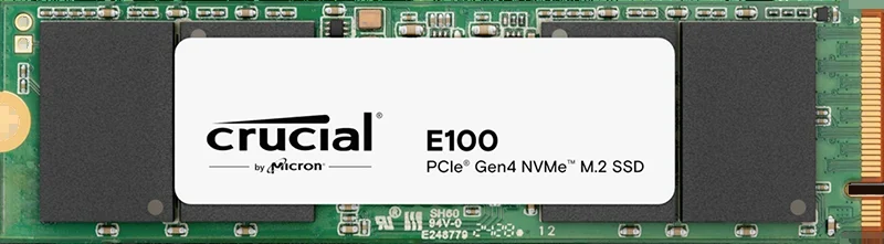 Crucial E100 1TB PCIe NVMe Gen4x4 M.2 2280, RW Speed up to 5000/4500 MB/s, [CT1000E100SSD8]