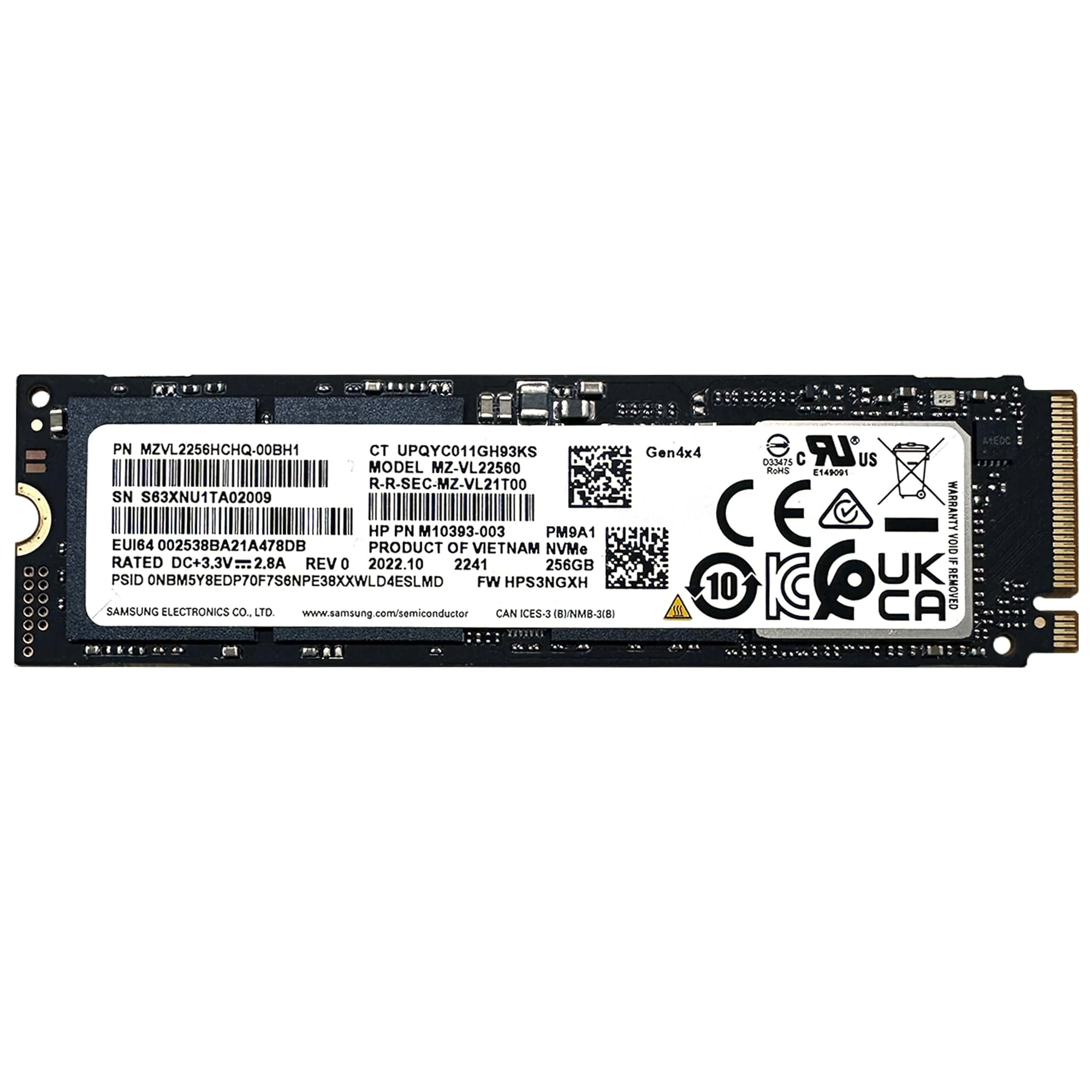 Samsung PM9C1 256GB PCIe NVMe Gen4x4, M.2 2280, Read/Write 3100/1300MB/s, [MZAL8256HEJD-00BH1] OEM