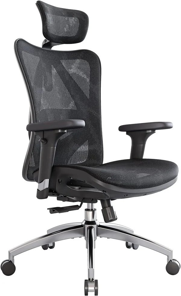 Office Chair SIHOO M57C-201 BLACK 3D Armrest, class 3 TUV gaslift,350mm steel base