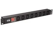 PH12-8C133 ITK PDU 8 розеток C13, с LED выкл, 1U, вх. C14, без шнура шт