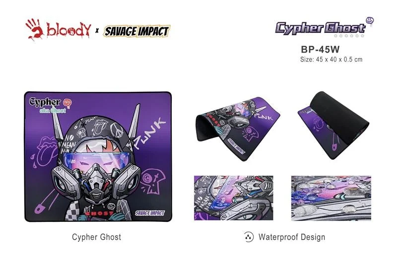 A4TECH BLOODY SAVAGE BP-45W CYPHER GHOST PROFESSIONAL GAMING MOUSE PAD (450x400x5mm)
