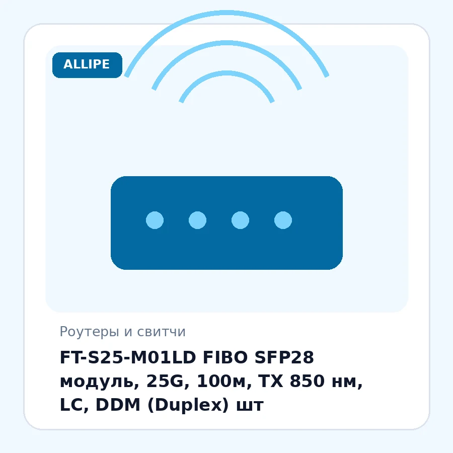 FT-S25-M01LD FIBO SFP28 модуль, 25G, 100м, TX 850 нм, LC, DDM (Duplex) шт