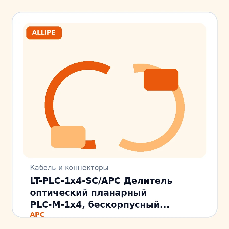 LT-PLC-1x4-SC/APC Делитель оптический планарный PLC-M-1x4, бескорпусный, разъемы SC/APC шт