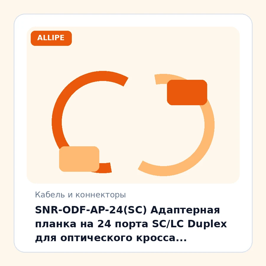 SNR-ODF-AP-24(SC) Адаптерная планка на 24 порта SC/LC Duplex для оптического кросса SNR-ODF-32WE шт