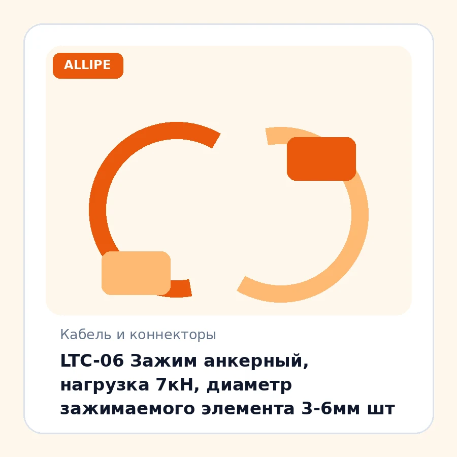 LTC-06 Зажим анкерный, нагрузка 7кН, диаметр зажимаемого элемента 3-6мм шт