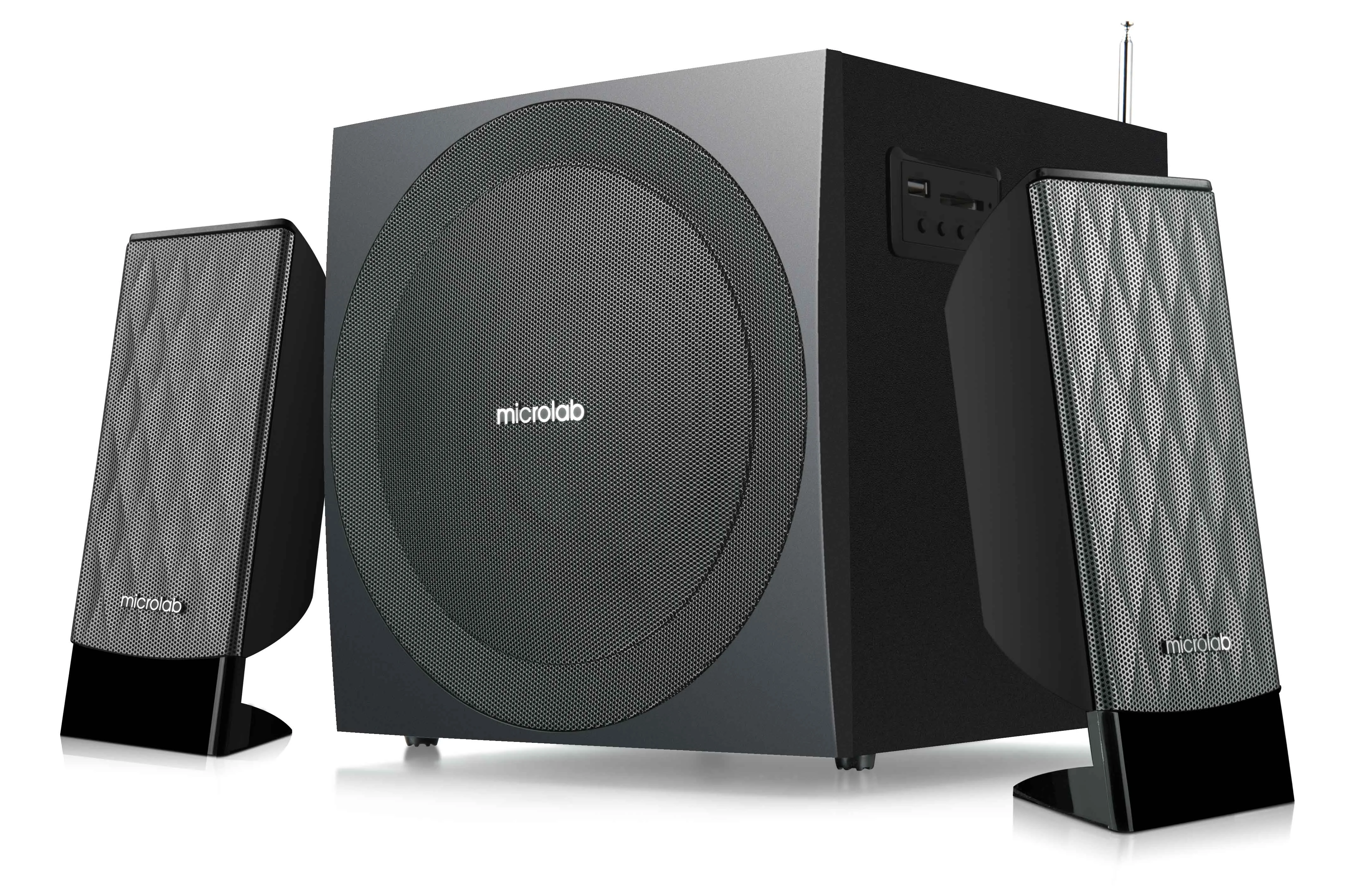 Microlab Subwoofer M-300U 2.1 BLACK 38W(14W+2*12W) USB,SD,FM