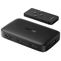 HDMI Switcher (переключатель) UGREEN CM332 (вход: 3xHDMI, 1xIR, выход:1xHDMI, 4K*2K@30Hz, пульт) 80125