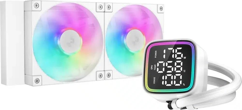 DEEPCOOL LD240 WH ARGB WHITE 120*2 FAN DIG. CPU STATUS LGA20xx/1700/1200/115*/AMD