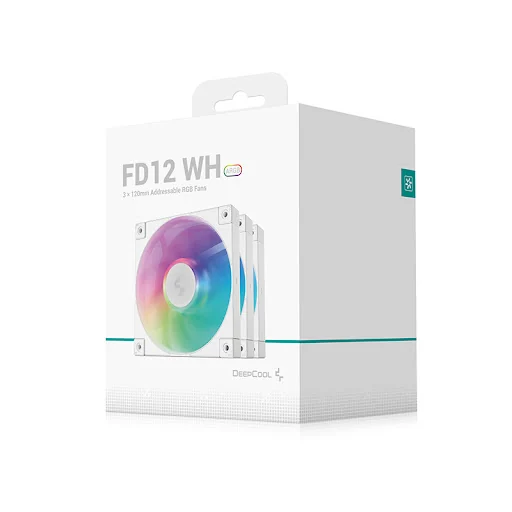Cooler for PSU/CASE DEEPCOOL FD12 WH(3 IN 1 SET) ARGB PWM HDB WHITE 500-2050rpm 120mm
