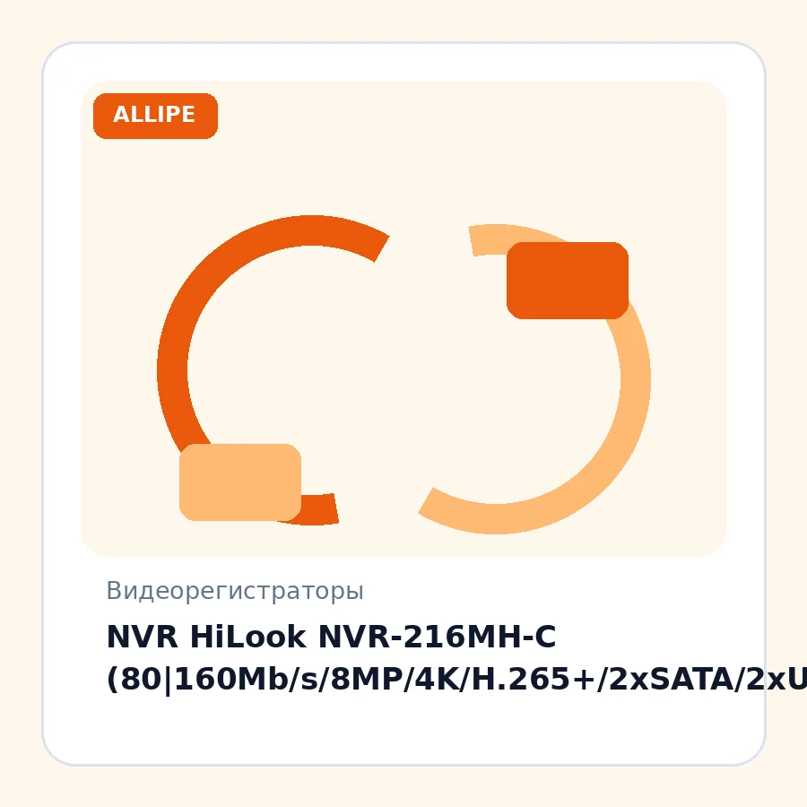 NVR HiLook NVR-216MH-C (80|160Mb/s/8MP/4K/H.265+/2xSATA/2xUSB2.0/HDMI/VGA)