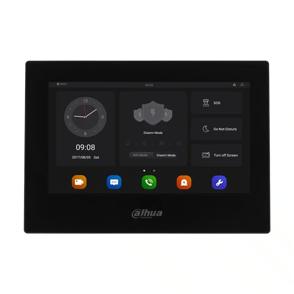 IP видеодомофон DAHUA DHI-VTH5321GB-W (7" TFT Touch, 1024x600, Android 8.1, PoE, Wi-Fi, mSD, LAN, two-way talk, лифт) black