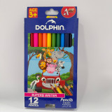 Карандаши цветные 12цветов Dolphin JUMBO Оригинал Толстый грифель для малышей DJ-1212