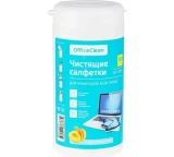 Нымдуу тазалоочу майлыктар OfficeClean, бардык типтеги мониторлор үчүн, түтүктө, 100 шт.