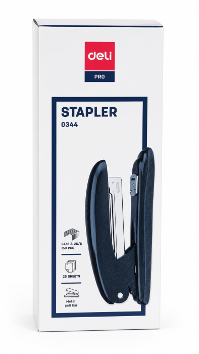 Stapler Deli 0344 24/6 26/6 25 барактар үчүн