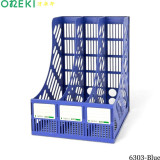 Лоток для бумаг вертикальный 3 секции синий, ON-6303 BLUE