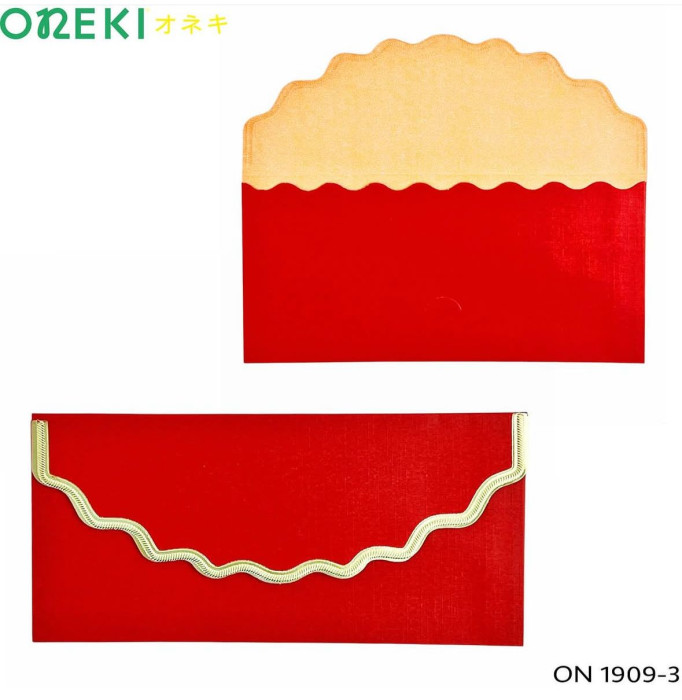 Конверт для денег красный с золотом 10 шт, ON-1909-3