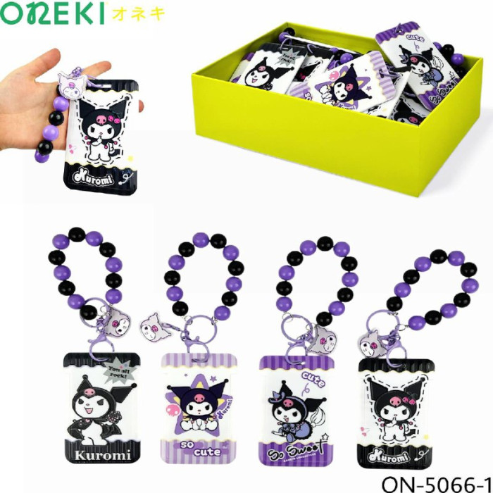 Бейджик вертикальный Kuromi с браслетом, ассорти, ON-5066-1